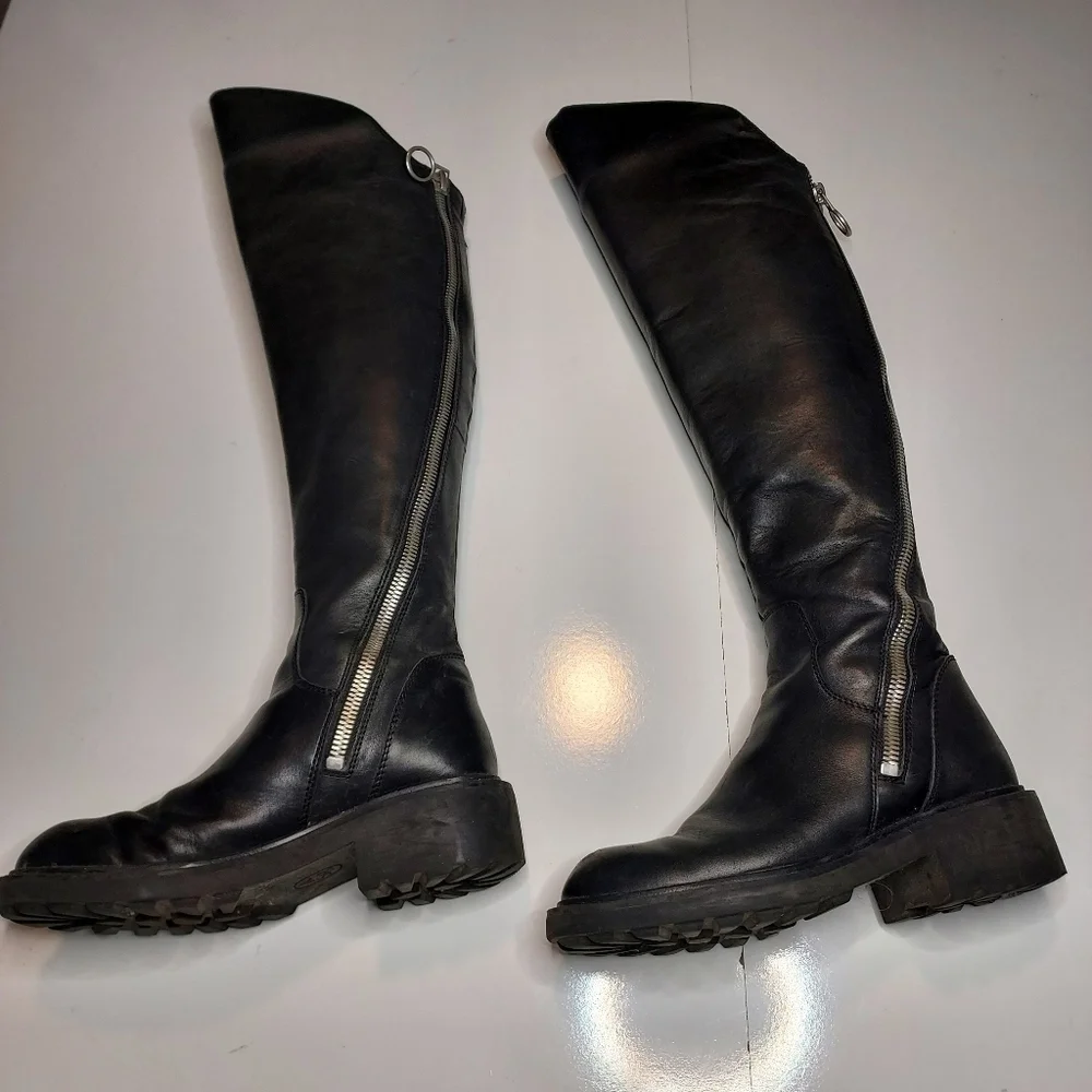 ASH Seven Leather Over The knee Zippered Boots-size 6